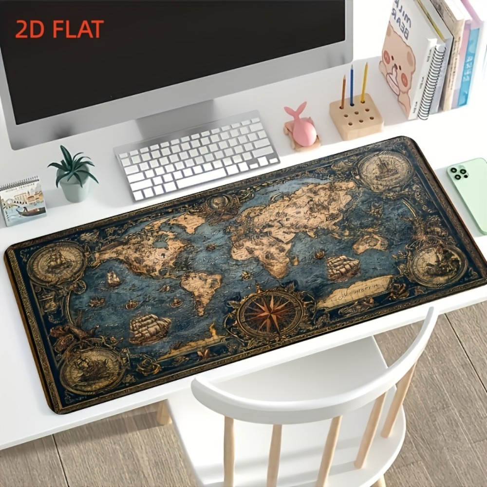 World Of Retro Gaming - CIFBUY Großes Gaming-Mauspad Retro Weltkarte Nautisch