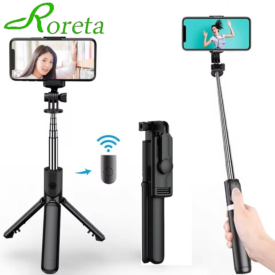Retro Gaming And Projector - Roreta Selfie-Halter-Stativ mit kabelloser Bluetooth-Fernbedienung, tragbarer,
