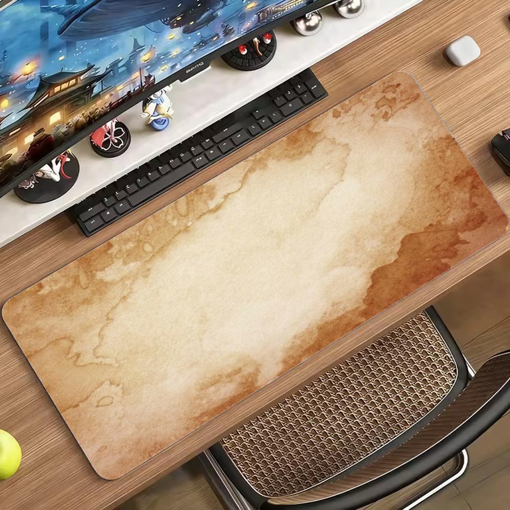 World Of Retro Gaming - Abgenutzte Papier-Weltkarte, große Schreibtischunterlage, rutschfeste Gummi-Tastatur-Mausmatte,