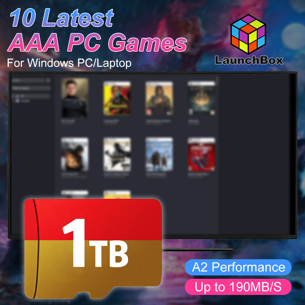 Retro Gaming Windows - JMachen 1TB Spiele-TF-Karte mit 10 Neuesten