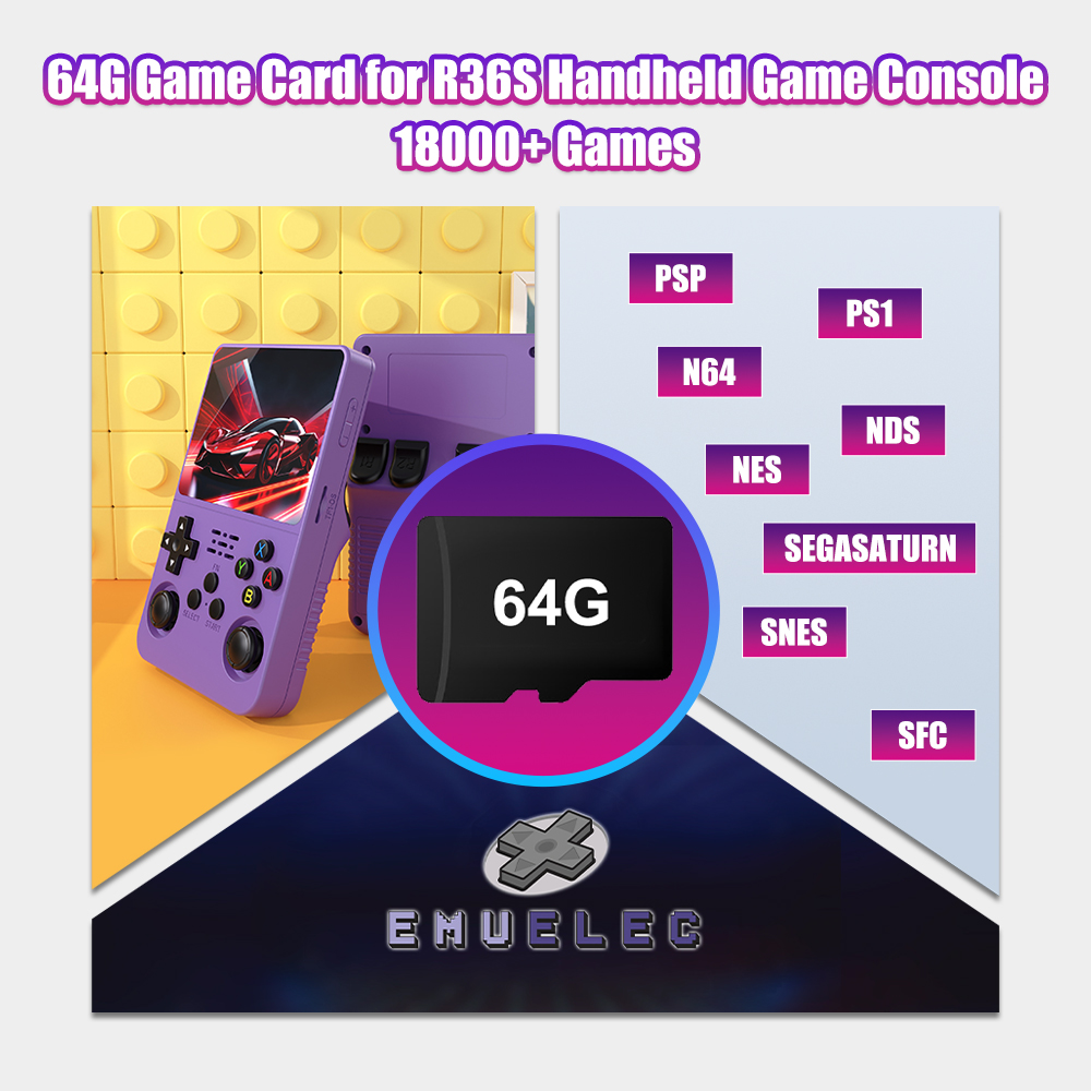 Retro Gaming R36S - 64G Game TF-Karte für R36S Video