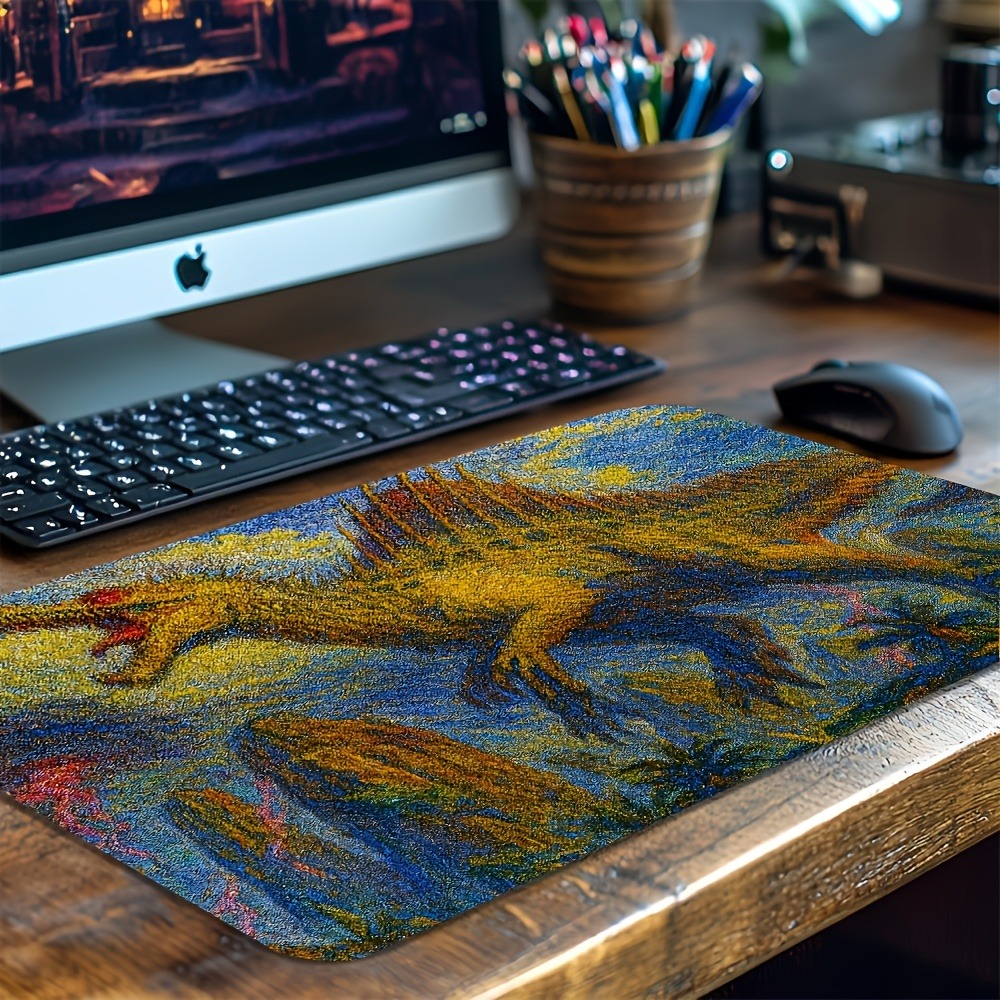 Retro Pc Gaming - Retro-Spinosaurus-Spielmatte Rutschfeste Schreibtischunterlage Erweiterte Tastaturmatte für