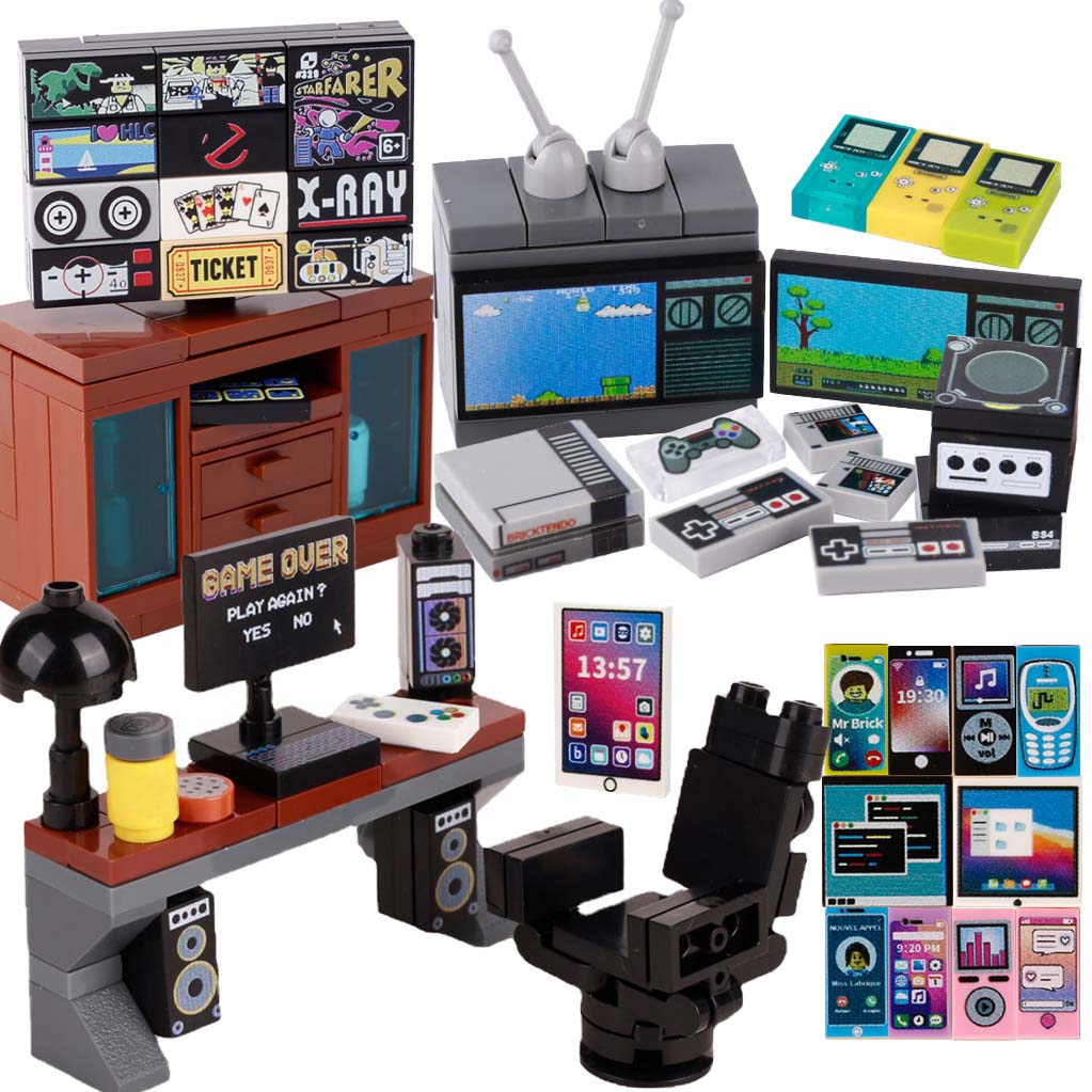 Retro Gaming Lego - MOC Spielkonsole Computer Modell Bausteine Mini