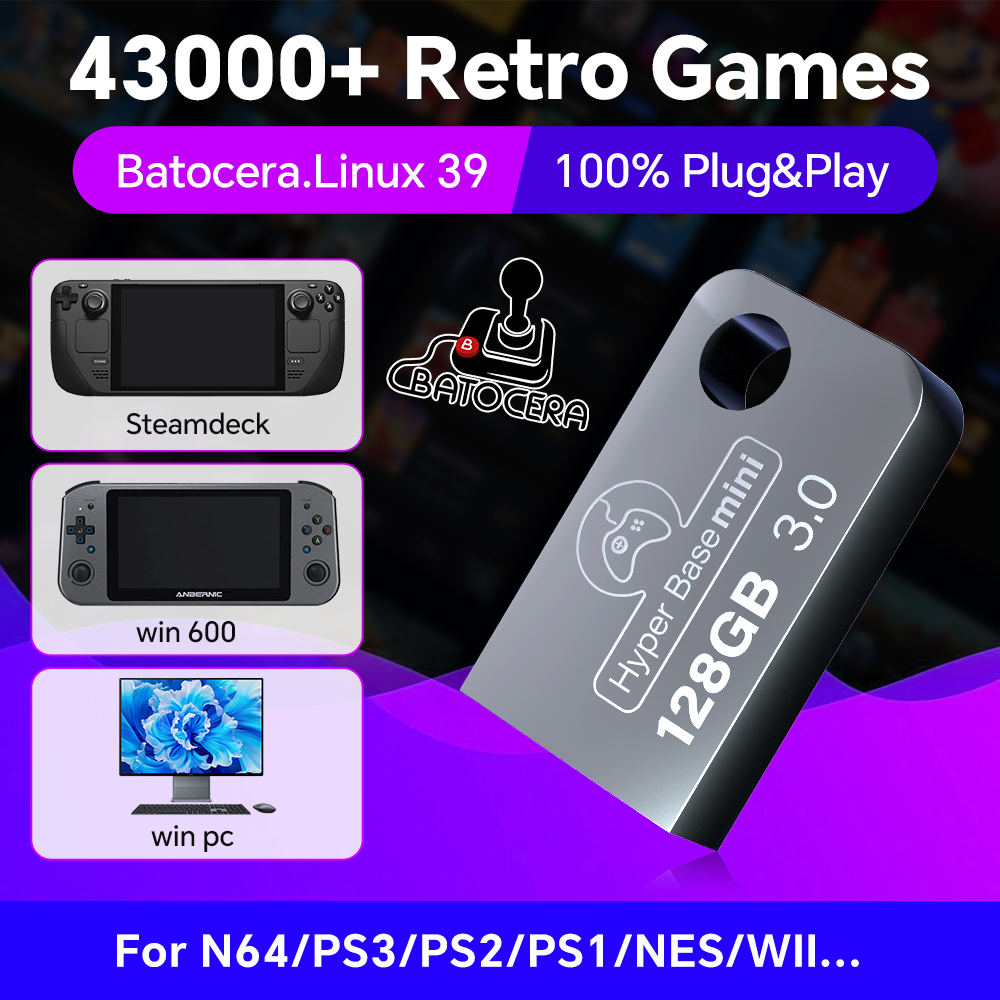Retro Gaming Usb - Batocera 128G USB-Flash-Laufwerk für Windows 43000,