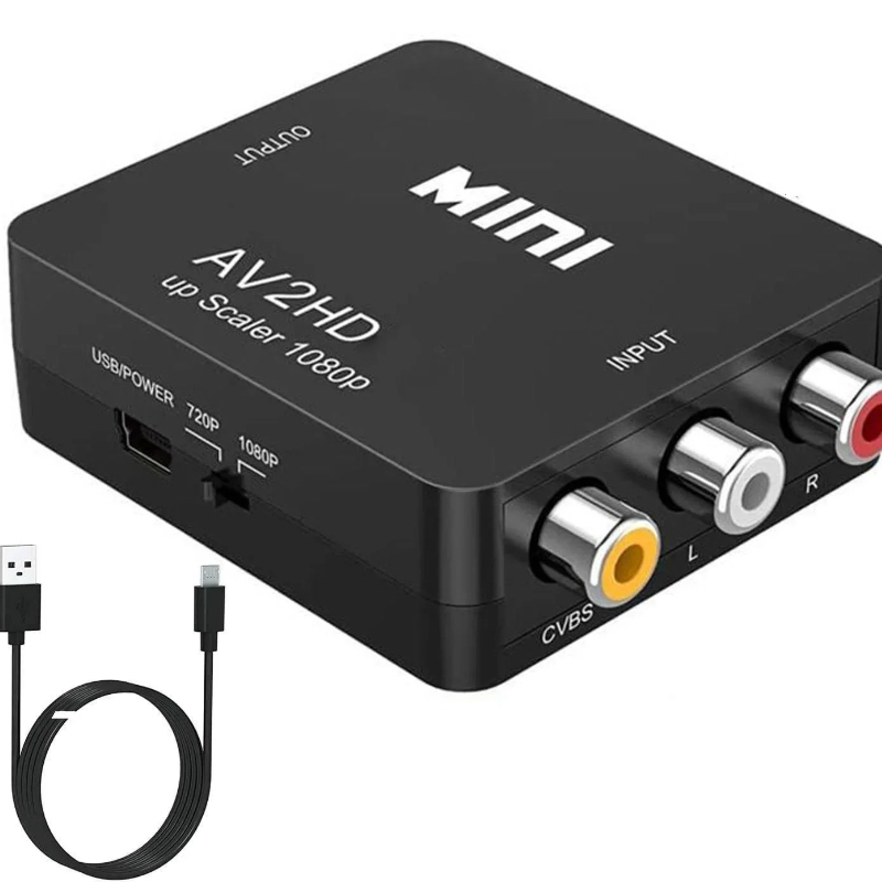 Retro Gaming And Projector - 1080P Mini AV-zu-HDMI-Konverter AV2HD CVBS RCA