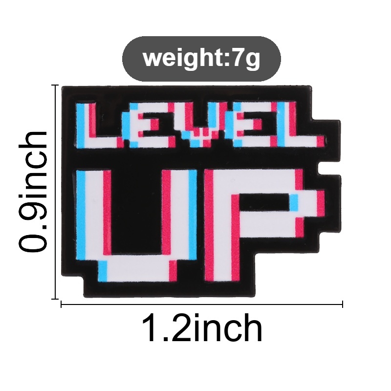 Level Up Glitch Pixel-Abzeiche – Game Retro Gaming Bewertung und Preis