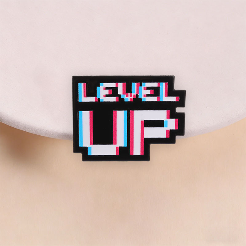 Level Up Glitch Pixel-Abzeiche – Game Retro Gaming Bewertung und Preis